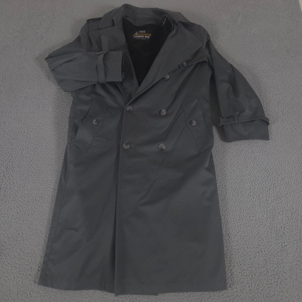 VTG London Fog Jacket Mens 40R Trench Coat Towne Double Breasted Removable Liner